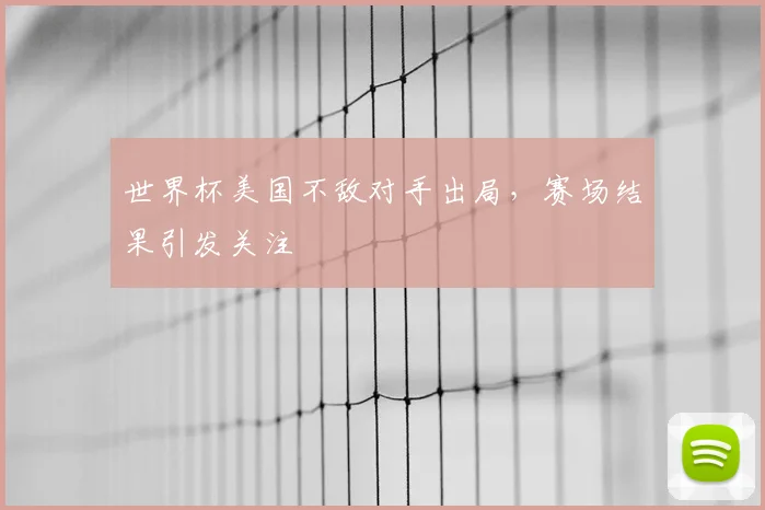 世界杯美国不敌对手出局，赛场结果引发关注